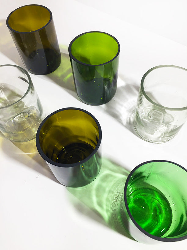 Verre upcyclé et artisanal cul de bouteille de vin - 25 cl