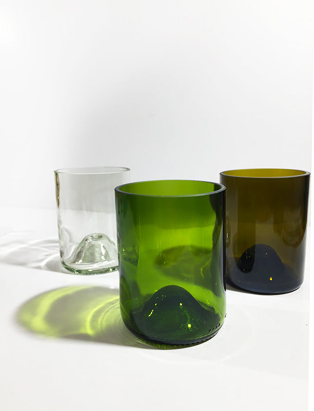 Verre upcyclé et artisanal cul de bouteille de vin - 25 cl