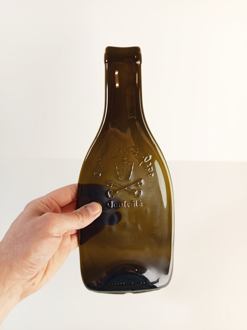 Plateau apéro bouteille de vin Châteauneuf-du-Pape fondue - Artisanat français