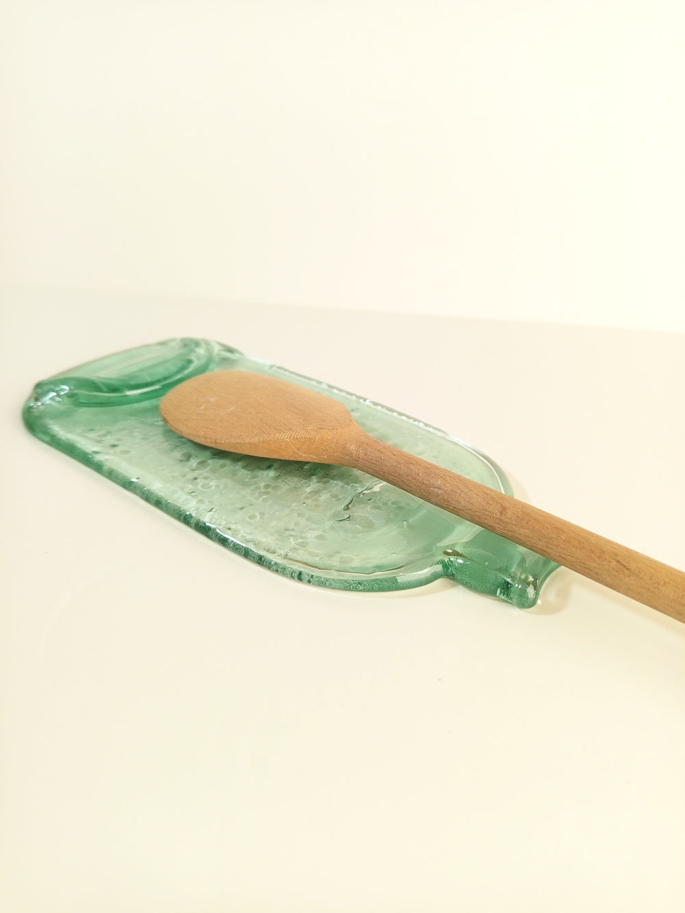 Repose-cuillère Artisanal Bouteille de liqueur en verre bullé